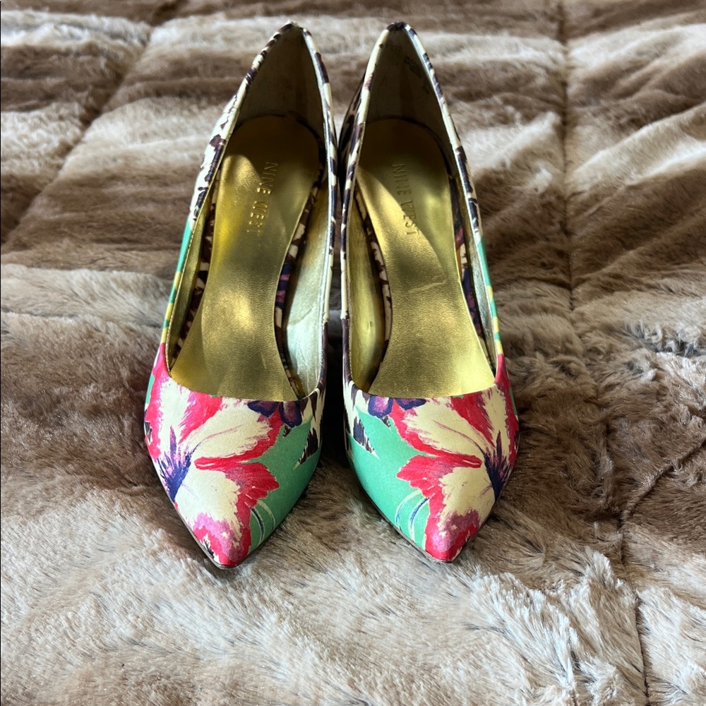 Nine West Multicolor Floral Heels